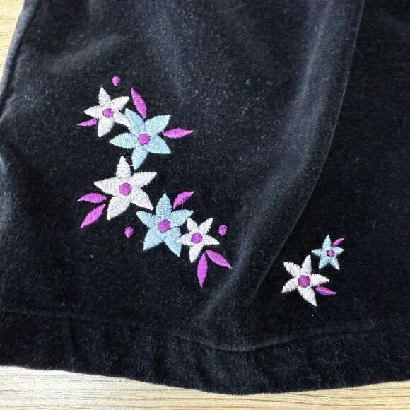 Vintage Lee Cordroy Dress Girls 18M Black Embroidered Y2k Fall Cottagecore Fairy - Picture 3 of 9